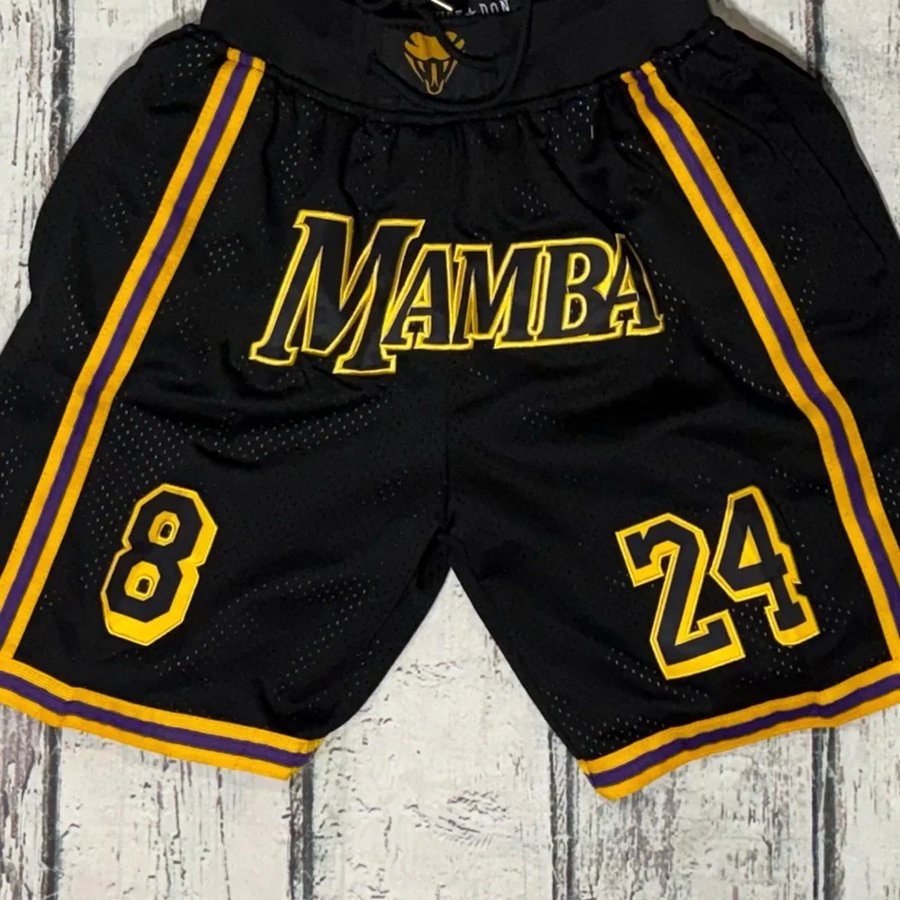 Los Angeles Lakers Shorts Men Black Kobe Bryant Mamba Just Don Basketball - Picture 3 of 7